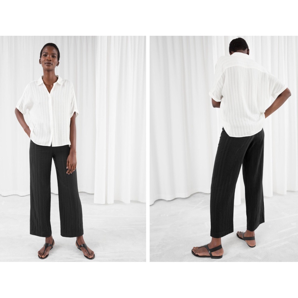 & Other Stories NWT linen blend stripe trousers